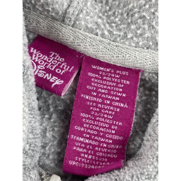 VTG 90's Mickey Mouse Gray Hoodie Sweatshirt Fleece  Womens+  22/24 - Picture 6 of 9